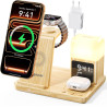 Station de Charge pour Apple, Chargeur sans Fil pour iPhone 17/16/15/14/13/12/11, Chargeur Induction 3 en 1 pour Apple Watch Ser