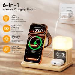 Station de Charge pour Apple, Chargeur sans Fil pour iPhone 17/16/15/14/13/12/11, Chargeur Induction 3 en 1 pour Apple Watch Ser