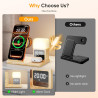 Station de Charge pour Apple, Chargeur sans Fil pour iPhone 17/16/15/14/13/12/11, Chargeur Induction 3 en 1 pour Apple Watch Ser