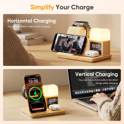 Station de Charge pour Apple, Chargeur sans Fil pour iPhone 17/16/15/14/13/12/11, Chargeur Induction 3 en 1 pour Apple Watch Ser