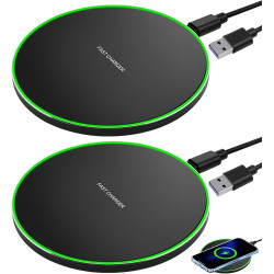 2 Pièces Chargeur sans Fil 35W Rapide Station de Charge à Induction Qi Compatible avec Galaxy S25 Ultra/S24/S23 Pixel 9/8 Pro Sm
