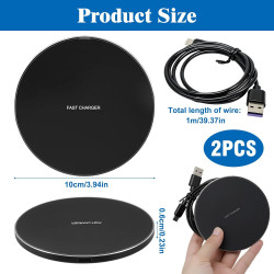 2 Pièces Chargeur sans Fil 35W Rapide Station de Charge à Induction Qi Compatible avec Galaxy S25 Ultra/S24/S23 Pixel 9/8 Pro Sm
