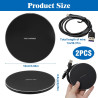 2 Pièces Chargeur sans Fil 35W Rapide Station de Charge à Induction Qi Compatible avec Galaxy S25 Ultra/S24/S23 Pixel 9/8 Pro Sm