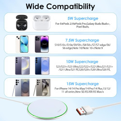 Chargeur Induction sans Fil Rapide 35W, Wireless Charger Fin avec Câble USB-C pour Téléphones Portables Chargeur Qi Compatible i