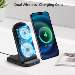 15W Chargeur Induction, Chargeur sans Fil pour Samsung Galaxy S26/S25/S24/S23/S22/S22+/S21/S20/S10/S9/S8/S7 Note 20, Wireless Ch