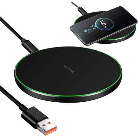 35W Chargeur Sans Fil Rapide Compatible avec Phone 16/15/14/13/12/11 Pro Max Plus Chargeur a Induction Portable, Station de Char