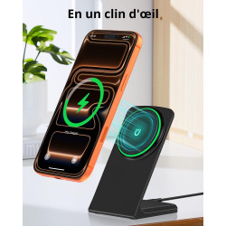 Chargeur sans Fil, Station de Charge Magnétique sans Fil, Station de Charge Rapide Magnétique Compatible avec iPhone 17 16 15 14