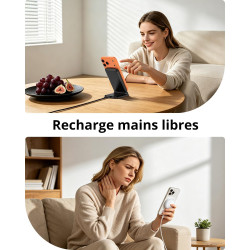 Chargeur sans Fil, Station de Charge Magnétique sans Fil, Station de Charge Rapide Magnétique Compatible avec iPhone 17 16 15 14