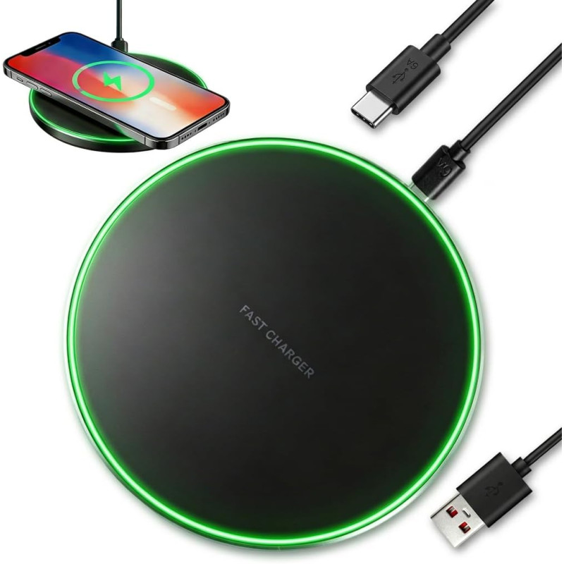 Chargeur sans Fil 30W Chargeur Induction sans Fil Compatible avec i Phone 16 15 14 13 12 Galaxy S25 S24 Ultra S23 S22 FE S21+ Pr