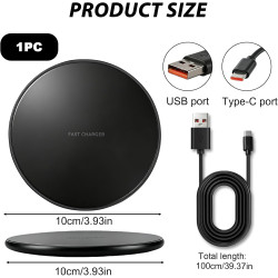 Chargeur sans Fil 30W Chargeur Induction sans Fil Compatible avec i Phone 16 15 14 13 12 Galaxy S25 S24 Ultra S23 S22 FE S21+ Pr