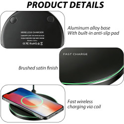 Chargeur sans Fil 30W Chargeur Induction sans Fil Compatible avec i Phone 16 15 14 13 12 Galaxy S25 S24 Ultra S23 S22 FE S21+ Pr
