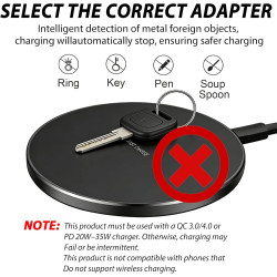 Chargeur sans Fil 30W Chargeur Induction sans Fil Compatible avec i Phone 16 15 14 13 12 Galaxy S25 S24 Ultra S23 S22 FE S21+ Pr