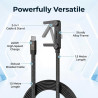 2pcs Câble USB C Charge Rapide 240W 2 en 1 avec Support Téléphone Invisible Intégré, Chargeur Support Invisible USB C Tressé 1,5