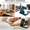 3 en 1 Chargeur à Induction Compatible avec iPhone 17/16/15/14/13/12 Pro Max,Chargeur sans Fil pour Apple Watch 10/9/8/7/6/SE/5/