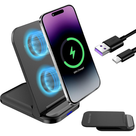Chargeur à Induction 20 W, Chargeur sans Fil Rapide pour iPhone 17/16/15/14/13/12 Pro/Pro Max,pour Samsung Galaxy S25/S24/S23/S2