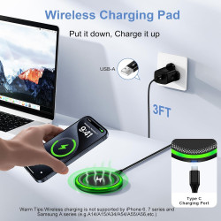 15W Chargeur Induction Samsung Chargeur sans Fil Rapide pour Samsung Galaxy S26 Ultra/S25/S24/S23/S22/S21,Google Pixel 10 Pro/10