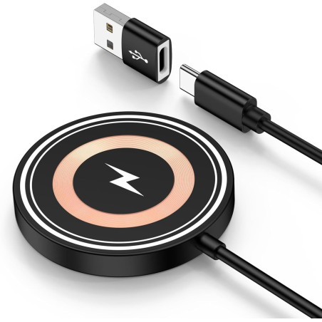 Chargeur Induction iphone Magsafe pour iPhone 17/16/15/14/13/12/AirPods,15W Chargeur sans Fil Samsung Station de Charge Rapide p