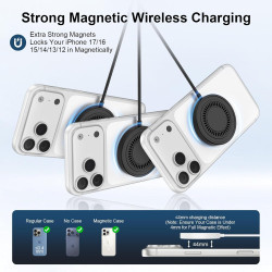 Chargeur Induction iphone Magsafe pour iPhone 17/16/15/14/13/12/AirPods,15W Chargeur sans Fil Samsung Station de Charge Rapide p