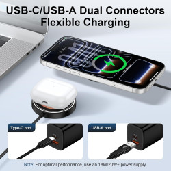 Chargeur Induction iphone Magsafe pour iPhone 17/16/15/14/13/12/AirPods,15W Chargeur sans Fil Samsung Station de Charge Rapide p