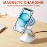 Chargeur sans Fil 3‑en‑1 Pliable 15 W, Station de Charge magnétique pour iPhone, Apple Watch et AirPods, Support de Bureau et de