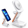 Chargeur sans Fil 3‑en‑1 Pliable 15 W, Station de Charge magnétique pour iPhone, Apple Watch et AirPods, Support de Bureau et de