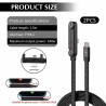 Lot de 2 Câbles 2 en 1 240W USB C vers USB C avec Support Téléphone 360°, Cordon Charge Rapide Coudé 90°, Nylon Tressé 1,5 m, Tr
