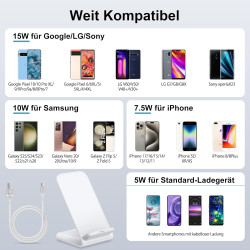 Chargeur sans fil 15W pour Google Pixel 10 Pro XL 9 9a 8 7 Chargeur sans fil pour iPhone 17 Pro Max 16 15 14 13 12 11 Samsung Ga