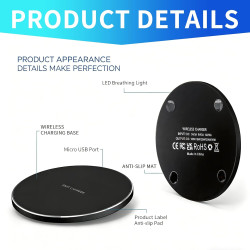 Chargeur sans Fil Rapide 35W Chargeur à Induction Station, Station de Induction Ultra Mince Compatible Smartphones, sans Fil Por