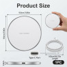 35W Chargeur sans Fil à Induction, Charge Rapide sans Fil, Pad de Charge avec câble Type-C de 1 mètre, Station de Charge Univers