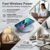 35W Chargeur sans Fil à Induction, Charge Rapide sans Fil, Pad de Charge avec câble Type-C de 1 mètre, Station de Charge Univers