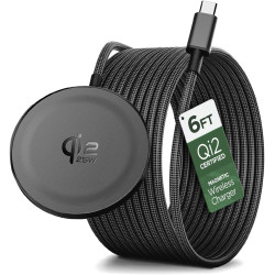 Galvanox Chargeur magnétique sans fil 25 W pour Samsung, certifié Qi2.2 [compatible avec MagSafe] Charge rapide 2.0 pour Galaxy 