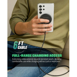 Galvanox Chargeur magnétique sans fil 25 W pour Samsung, certifié Qi2.2 [compatible avec MagSafe] Charge rapide 2.0 pour Galaxy 