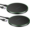 Lot de 2 Chargeurs Induction 35W à Charge Rapide, Station de Charge sans Fil compacte et Stable pour Bureau et intérieur, Large 