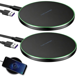 Lot de 2 Chargeurs Induction 35W à Charge Rapide, Station de Charge sans Fil compacte et Stable pour Bureau et intérieur, Large 