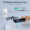 Chargeur Induction Magnétique pour iPhone 17 Pro Max 16 15 14 13 12, 15W Chargeur sans Fil MagSafe Charge Rapide pour Google Pix