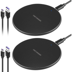 2PCS Chargeur sans Fil 35W Induction Rapide Compatible avec iPhone 17/16/15/14/13/12 Pro Max, Sam Sung Galaxy S25 Ultra/S24 Plus