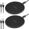 2PCS Chargeur sans Fil 35W Induction Rapide Compatible avec iPhone 17/16/15/14/13/12 Pro Max, Sam Sung Galaxy S25 Ultra/S24 Plus