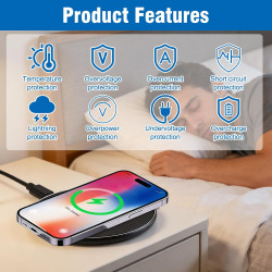 2PCS Chargeur sans Fil 35W Induction Rapide Compatible avec iPhone 17/16/15/14/13/12 Pro Max, Sam Sung Galaxy S25 Ultra/S24 Plus