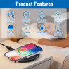 2PCS Chargeur sans Fil 35W Induction Rapide Compatible avec iPhone 17/16/15/14/13/12 Pro Max, Sam Sung Galaxy S25 Ultra/S24 Plus