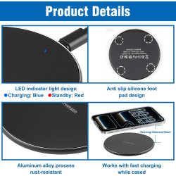 2PCS Chargeur sans Fil 35W Induction Rapide Compatible avec iPhone 17/16/15/14/13/12 Pro Max, Sam Sung Galaxy S25 Ultra/S24 Plus