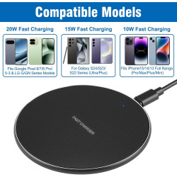 2PCS Chargeur sans Fil 35W Induction Rapide Compatible avec iPhone 17/16/15/14/13/12 Pro Max, Sam Sung Galaxy S25 Ultra/S24 Plus