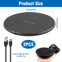 2PCS Chargeur sans Fil 35W Induction Rapide Compatible avec iPhone 17/16/15/14/13/12 Pro Max, Sam Sung Galaxy S25 Ultra/S24 Plus