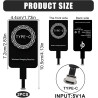 2 Pièces Récepteur de Charge sans Fil Qi USB C Ultra Fin 1 mm 5V/1A, Adaptateur Induction Téléphone, Chargeur à Induction pour S