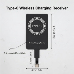 Adaptateur Récepteur de Charge sans Fil Qi USB‑C 5V 1A, Module de Charge Induction Type‑C Ultra Fin pour Smartphones Android Com