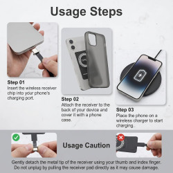 Adaptateur Récepteur de Charge sans Fil Qi USB‑C 5V 1A, Module de Charge Induction Type‑C Ultra Fin pour Smartphones Android Com