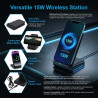 Chargeur Induction Rapide 15W Station de Charge sans Fil Magnétique pour iPhone 17 16 15 14 13 12 Pro Max Samsung Galaxy S26 Ult