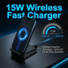Chargeur Induction Rapide 15W Station de Charge sans Fil Magnétique pour iPhone 17 16 15 14 13 12 Pro Max Samsung Galaxy S26 Ult