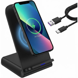 Chargeur Induction Rapide 15W Station de Charge sans Fil Magnétique pour iPhone 17 16 15 14 13 12 Pro Max Samsung Galaxy S26 Ult