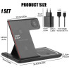Chargeur Induction sans Fil 4 en 1 Pliable 15W, Station de Charge Qi pour i Phone 15/14/13/12/11/XS/XR/SE, A pple Watch Ultra/9/