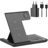 Chargeur Induction sans Fil 4 en 1 Pliable 15W, Station de Charge Qi pour i Phone 15/14/13/12/11/XS/XR/SE, A pple Watch Ultra/9/